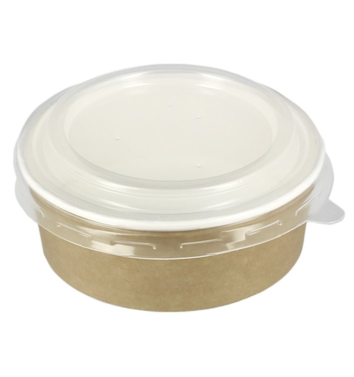 Paper Soup Bowl with Lid Kraft PP 25 Oz/750ml (250 Units)
