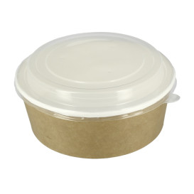 Paper Soup Bowl with Lid Kraft PP 38 Oz/1140ml (100 Units)