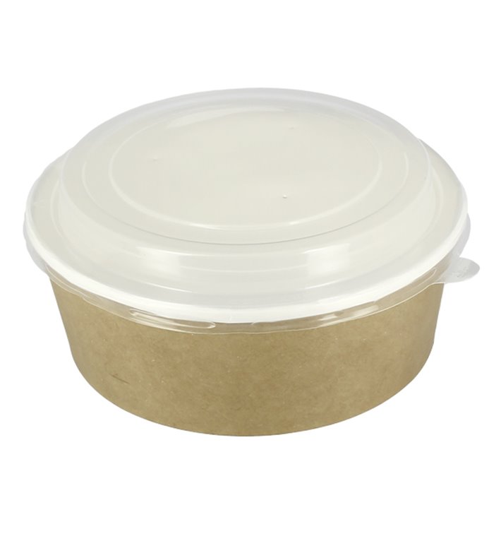 Paper Soup Bowl with Lid Kraft PP 38 Oz/1140ml (100 Units)