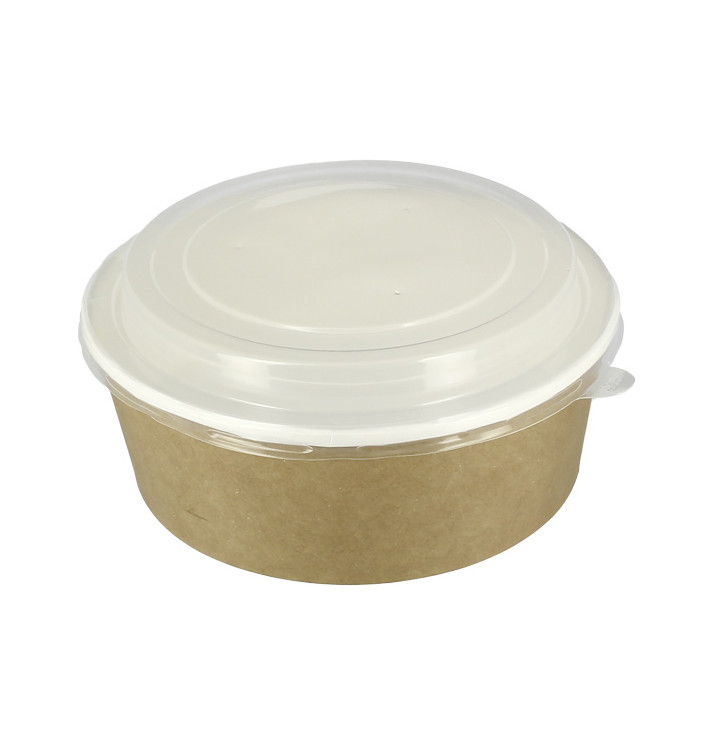 Paper Soup Bowl with Lid Kraft PP 33Oz/1000ml (25 Units) Paper Soup Bowl with Lid Kraft PP 33Oz/1000ml (25 Units)