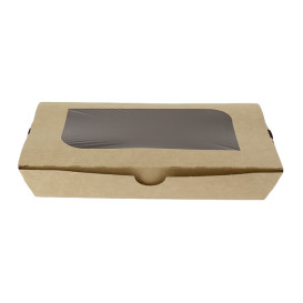 Paper Take-out Container "Premium" 19x10x3,5cm 480ml (400 Units)