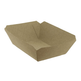 Paper Food Boat Tray Kraft-Kraft 250ml 9,6x6,5x4,2cm (1000 Units)