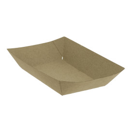 Paper Food Boat Tray Kraft-Kraft 300ml 11x7x3,5cm (25 Units) 