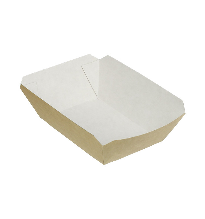 Paper Food Boat Tray Kraft 250ml 9,6x6,5x4,2cm (1000 Units) Paper Food Boat Tray Kraft 250ml 9,6x6,5x4,2cm (1000 Units)
