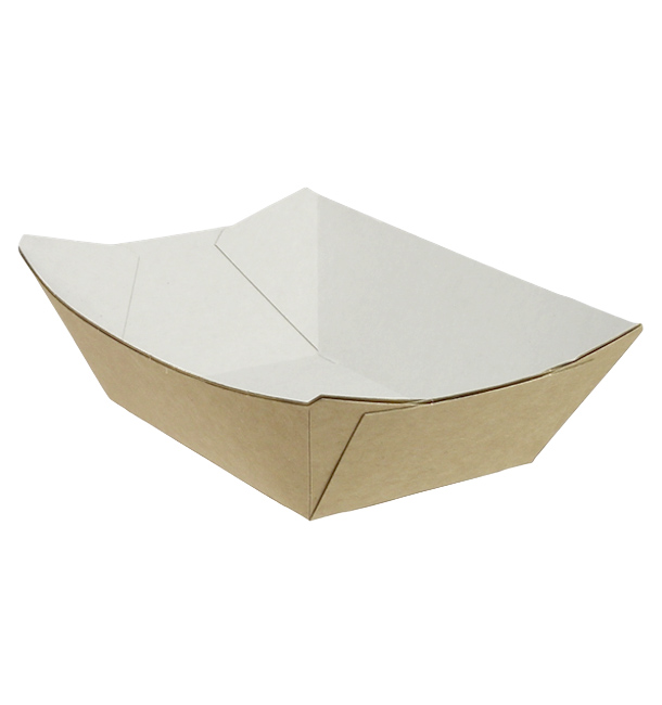 Paper Food Boat Tray Kraft 350ml 10,6x7,3x4,5cm (25 Units) 