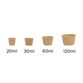 Pleated Kraft Paper Souffle Cup 60ml (250 Units)  