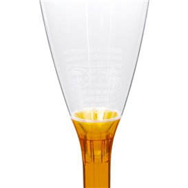 Plastic Stemmed Flute Sparkling Wine Orange Clear 120ml 2P (200 Units)
