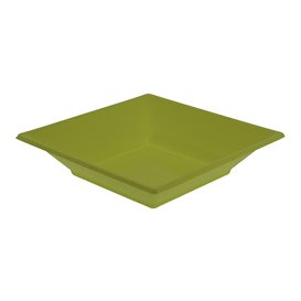 Plastic Plate Deep Square shape Pistachio Green 17 cm (5 Units) 