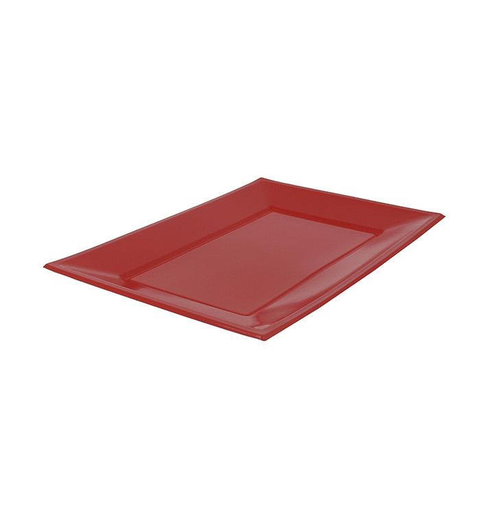 Plastic Tray Red 33x22,5cm (25 Units) Plastic Tray Red 33x22,5cm (25 Units)