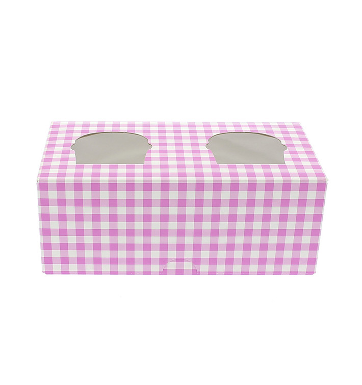 Paper Cupcake Box 2 Slot Pink 19,5x10x7,5cm (20 Units) Paper Cupcake Box 2 Slot Pink 19,5x10x7,5cm (20 Units)