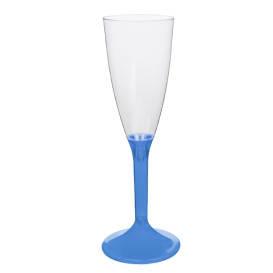 Reusable PS Champagne Flute Blue Mediterranean Foot Cava 120ml 2-P (40  Units)