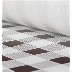 Paper Tablecloth Roll Brown Checkers 1x100m. 40g (1 Unit) 