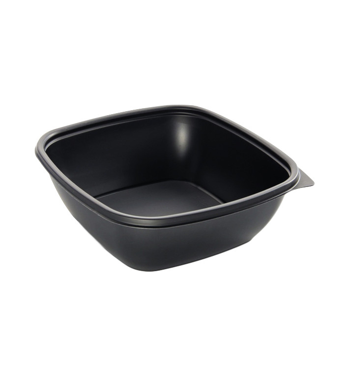 Plastic Deli Container PP Black 750ml 16,5x16,5x6cm (300 Units) Plastic Deli Container PP Black 750ml 16,5x16,5x6cm (300 Units)