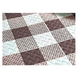 Pre-Cut Paper Tablecloth Brown Checkers 40g 1,2x1,2m (400 Units)