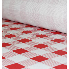 Paper Tablecloth Roll Red Checkers 1x100m. 40g (6 Units)