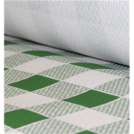 Paper Tablecloth Roll Green Checkers 1x100m. 40g (1 Unit) 
