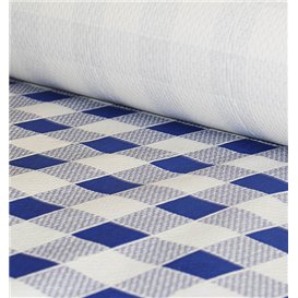 Paper Tablecloth Roll Blue Checkers 1x100m. 40g (6 Units)