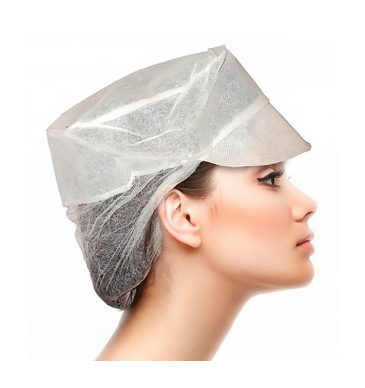 Disposable Bouffant Cap Viser with Pickup (100 Units) Disposable Bouffant Cap Viser with Pickup (100 Units)