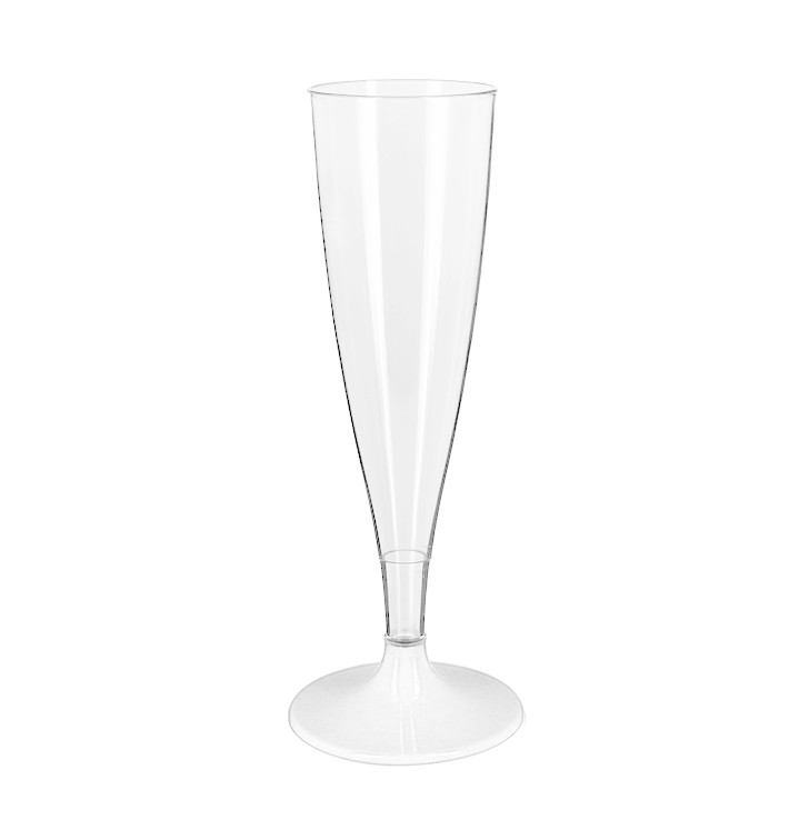 Reusable Plastic Stemmed Flute Sparkling Wine White 140ml 2P (48 Units) Reusable Plastic Stemmed Flute Sparkling Wine White 140ml 2P (48 Units)
