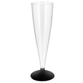 Plastic Stemmed Cup Sparkling Wine Black 150ml 2P (432 Units)