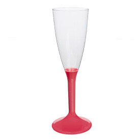 Plastic Stemmed Flute Sparkling Wine Coral 120ml 2P (200 Units)