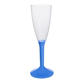 Plastic Stemmed Flute Sparkling Wine Blue Mediterranean 120ml 2P (200 Units)