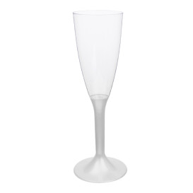 Plastic Stemmed Flute Sparkling Wine White Pearl 120ml 2P (200 Units)