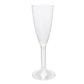 Plastic Stemmed Flute Sparkling Wine Clear 120ml 2P (40 Units)