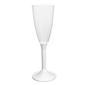 Plastic Stemmed Flute Sparkling Wine White 120ml 2P (200 Units)