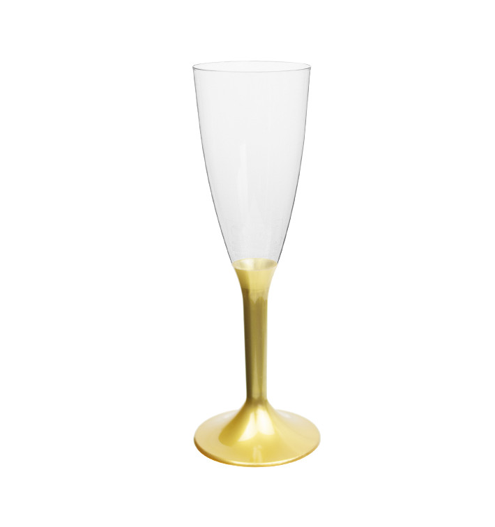 Plastic Stemmed Flute Sparkling Wine Gold 120ml 2P (200 Units) Plastic Stemmed Flute Sparkling Wine Gold 120ml 2P (200 Units)