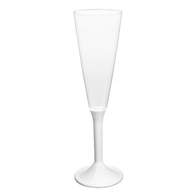 Plastic Stemmed Flute Sparkling Wine White 160ml 2P (40 Units)