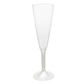 Plastic Stemmed Flute Sparkling Wine White Pearl 160ml 2P (200 Units)