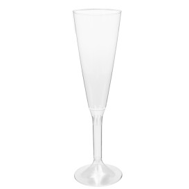 Plastic Stemmed Flute Sparkling Wine Clear 160ml 2P (200 Units)