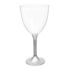 Plastic Stemmed Glass Wine Grey Removable Stem 300ml (200 Units)