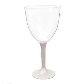 Plastic Stemmed Glass Wine Beige Removable Stem 300ml (200 Units)