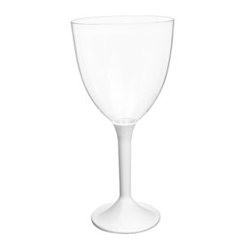 Plastic Stemmed Glass Wine White Removable Stem 300ml (40 Units)