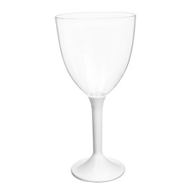 Plastic Stemmed Glass Wine White Removable Stem 300ml (200 Units)