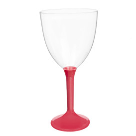 Plastic Stemmed Glass Wine Coral Removable Stem 300ml (20 Units)