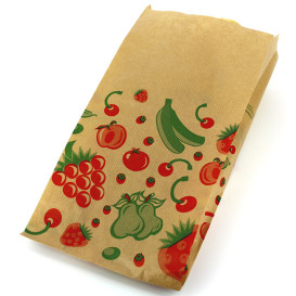 Paper Food Bag Fruit Design 14+7x28cm (100 Units)