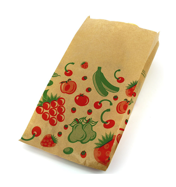 Paper Food Bag Fruit Design 14+7x28cm (100 Units) Paper Food Bag Fruit Design 14+7x28cm (100 Units)