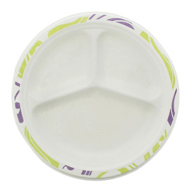 Wood Pulp Chinet Paper Plate Flavour 3 Comp. 26 cm (135 Units)  