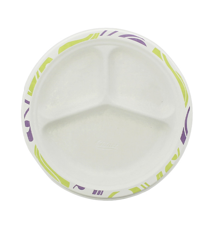 Wood Pulp Chinet Paper Plate Flavour 3 Comp. 26 cm (135 Units)  