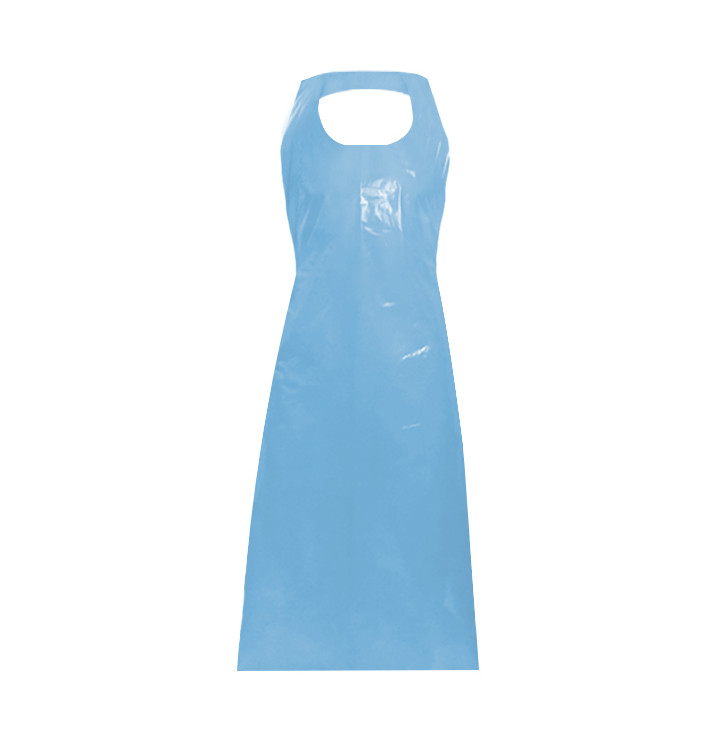 Disposable Plastic Apron PE G80 Blue 76x120cm (50 Units) Disposable Plastic Apron PE G80 Blue 76x120cm (50 Units)