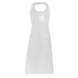 Disposable Plastic Apron PE G80 White 76x120cm (100 Units)  