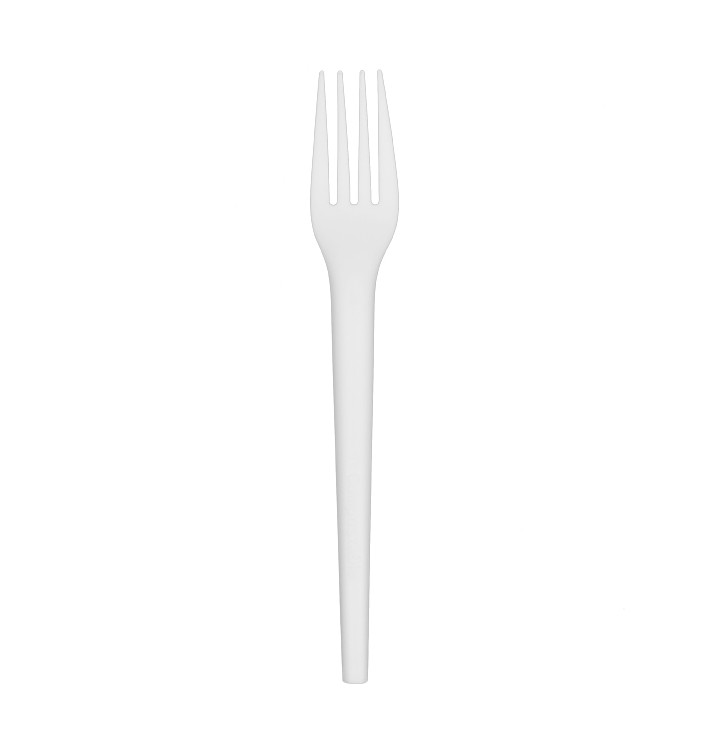 Cornstarch Fork Biodegradable CPLA White 17cm (1.000 Units) Cornstarch Fork Biodegradable CPLA White 17cm (1.000 Units)