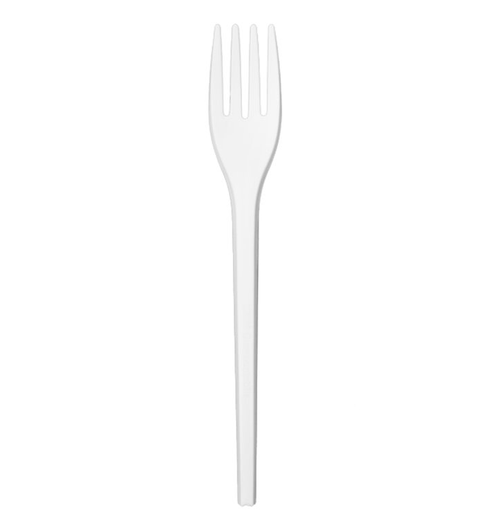 Cornstarch Fork Biodegradable CPLA White 17cm (25 Units)