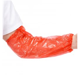 Disposable Plastic Over Sleeve PE Red G80 18x44cm (100 Units) 