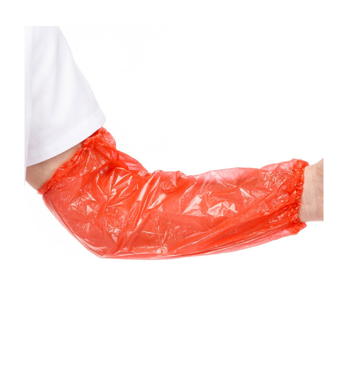 Disposable Plastic Over Sleeve PE Red G80 18x44cm (100 Units) Disposable Plastic Over Sleeve PE Red G80 18x44cm (100 Units)