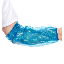 Disposable Plastic Over Sleeve PE Blue G80 18x44cm (100 Units) 