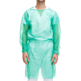 Disposable Lab Coat TST PP Tie Belt Back Closure Green XL 20gr (10 Units) 